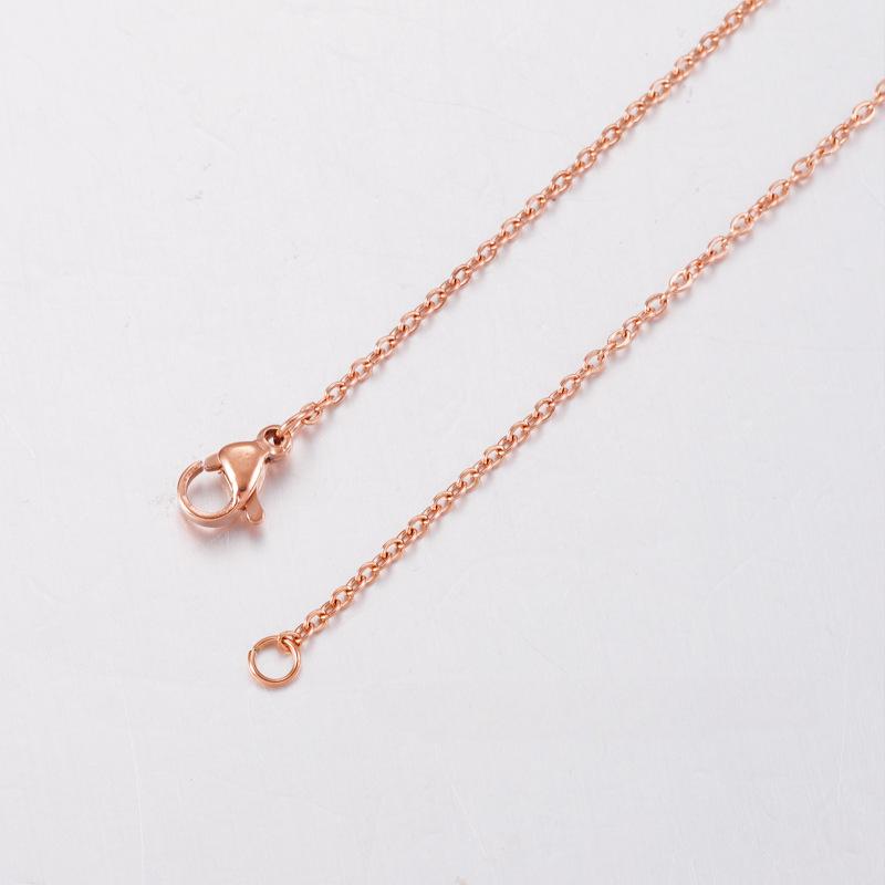 Ожерелье из нержавеющей стали с крестом и круглой цепочкой из розового золота 1 мм/2 мм для женщин и мужчин, ювелирные изделия своими руками, тонкий браслет, ожерелье