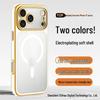Прозрачный двухцветный гальванизированный магнитный чехол для iPhone 17 Pro Max с полным покрытием линзы Apple 16, мягкий.