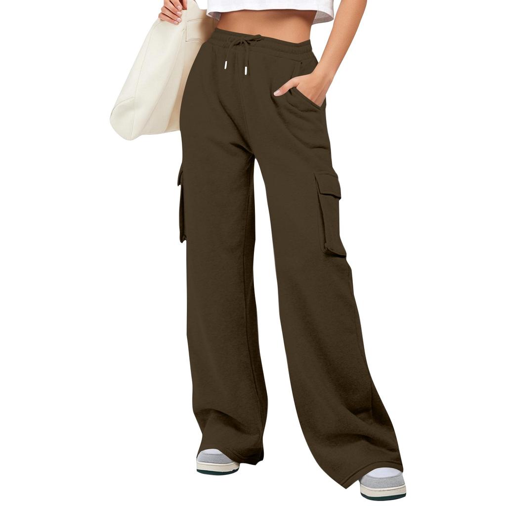 Womens Wide Leg Sweatpants Casual High Waist Baggy Sweatpants Boyfriend Jogger Pants With Pockets Trousers