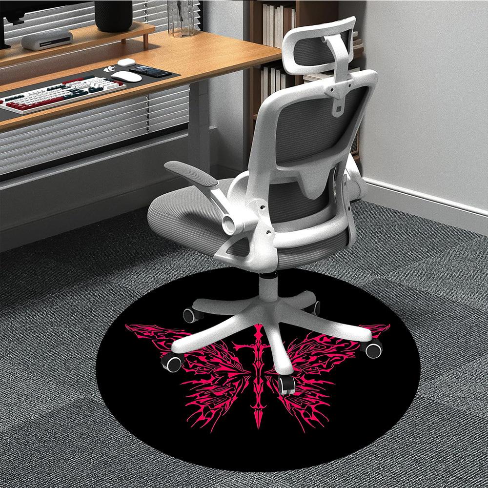 1PC Butterfly Sword Office Round Area Rug, Indoor Mat Suitable For Office, Under Office Chairs Bedroom Living Room Home Decor, Room DecoT1223064