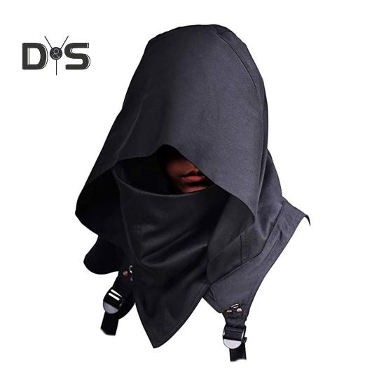 Капюшон-капюшон в стиле киберпанк, короткий шарф, средневековый плащ, шляпа ассасина, языческий костюм, аксессуар, плащ воина, наряд для косплея на Хэллоуин