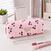 Cherry Print Pen Bag Large Capacity Pencil Pouch Stationery Organizer  School Office Supplies