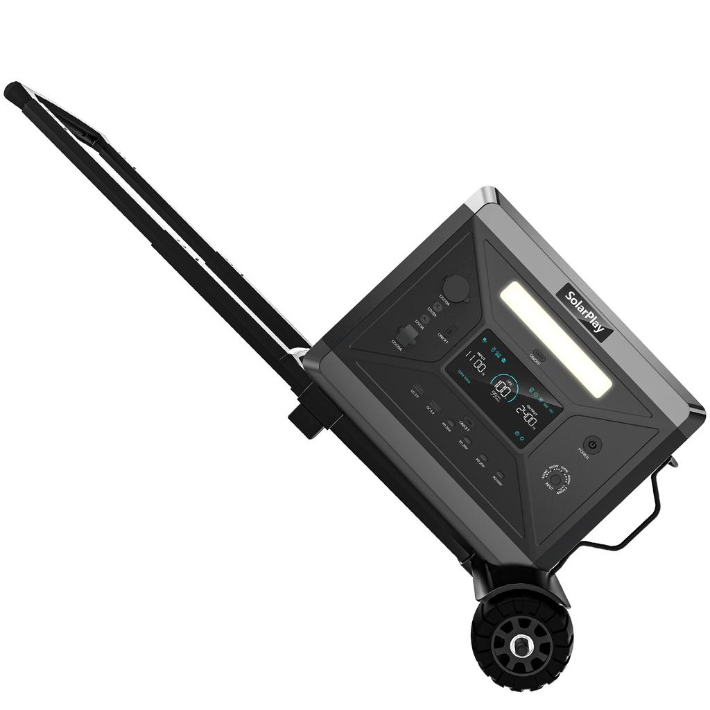 Solarplay Q2501 2400W 2160Wh Portable Power Station with Trolley Wheels LiFePO4 Ups Generador Solar