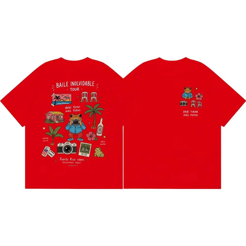 Bad Bunny DTMF Album Graphic Cotton T Shirt 2026 Summer Unisex Streetwear Y2K Loose Fit T-shirt