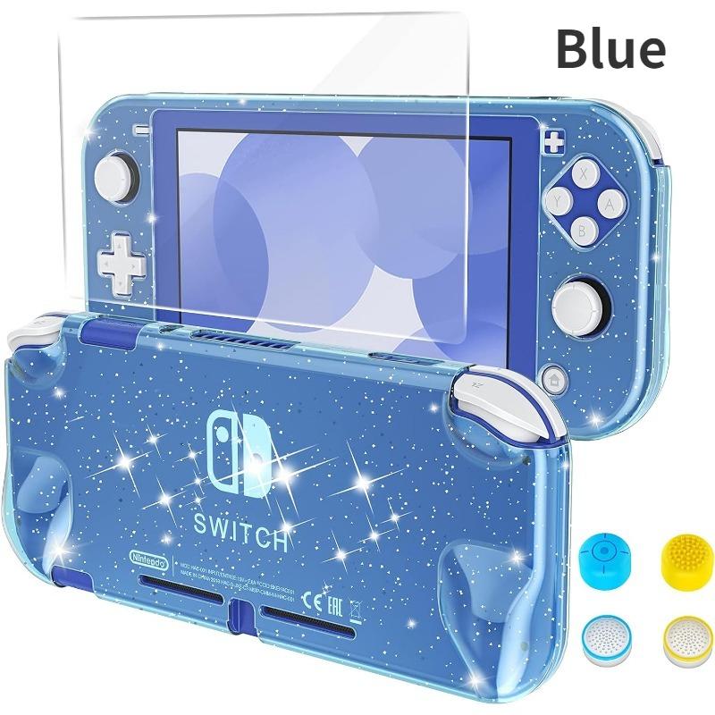 Съемный двухслойный защитный чехол для Nintendo Switch Lite с закаленной пленкой для экрана и 4 клавишами под большой палец