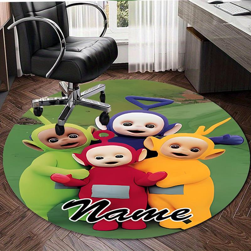 Personalized T-Teletubbies Round Chair Office Rug - Perfect for Mat, Office Chair & More - Ideal Gift for Birthdays and Holidays
