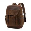 Travel Backpacking Student Outdoor Backpack with Crazy Leather Vintage Travel Bag Waterproof Oil Wax Canvas