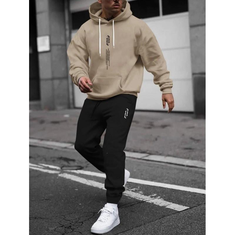 Winter Mens Hooded Sweatshirt Letter Print Loose Fit Casual Hoodie Teen Youth