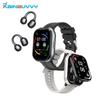 Rainbuvvy D12 TWS 2в1 Умные часы для звонков 2,01 дюйма TFT Полный сенсорный экран 240x296 Звонки по Bluetooth Наушники 230 мАч Android Умные часы