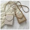 Women Straw Woven Small Square Crossbody Shoulder Phone Bag For Daily Use