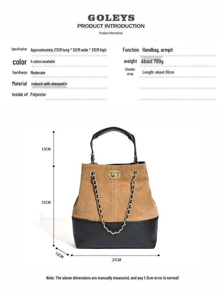 Chic Retro Suede Diamond Pattern Leather Tote Bag for Women