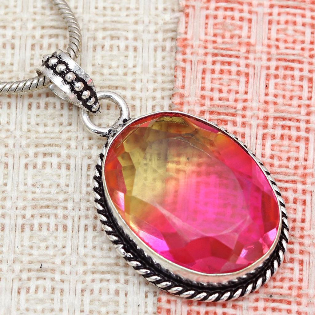 Tourmaline Set Gemstone Gift Wedding Party Bi-Color Pendant,Earring,Ring