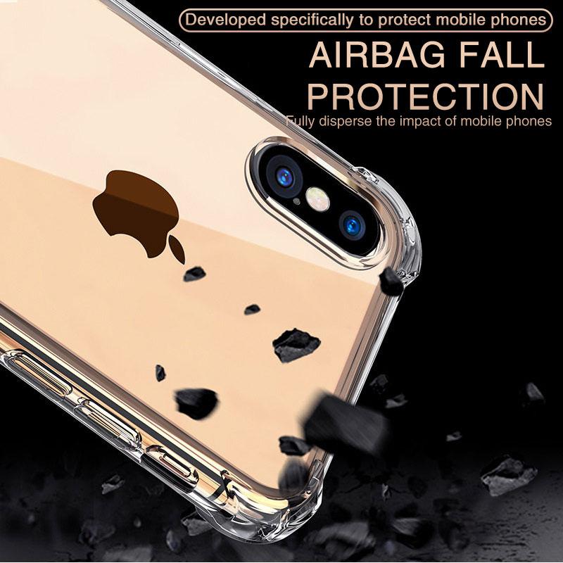 Прозрачный противоударный чехол для iPhone X Xr Xs Max Чехол 11 12 13 14 Pro Max 8 7 6s Plus SE Силиконовый чехол