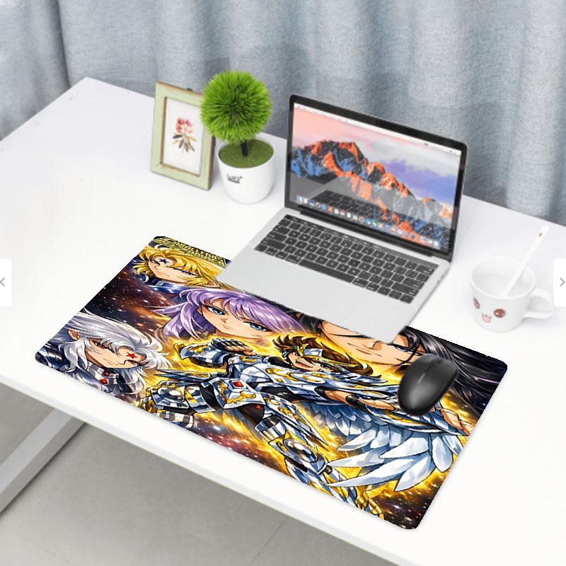 Saint Seiya Print Mouse Pad, Anti‑Slip Desktop keyboard Mat, for PC Laptop Gaming Working Daily Use, Cool Festival Surprise Gift