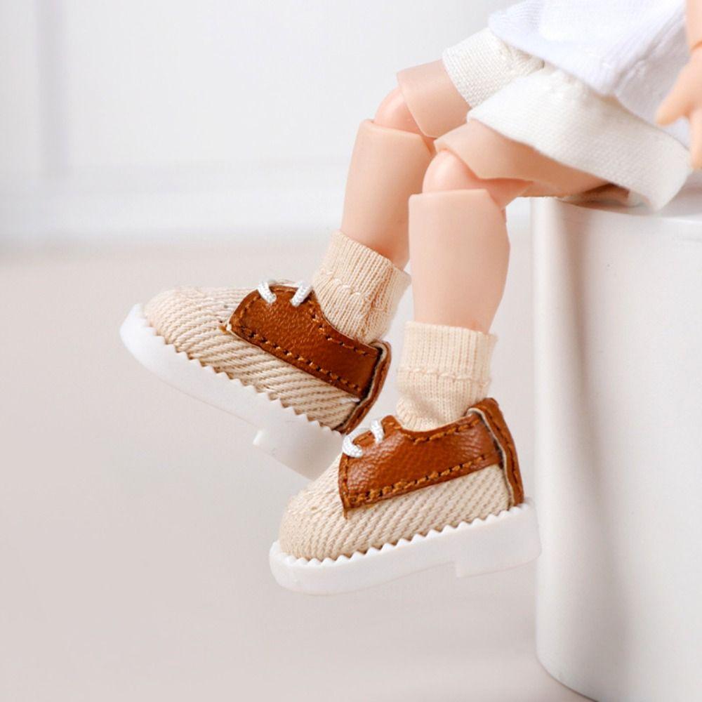 1 Pair Leather 1/12 Bjd Doll Shoes Canvas 1/12 Bjd Casual Shoes Lovely Obitsu 11 Doll Shoes  Molly