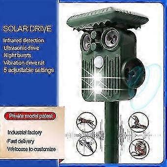 Ultrasonic Solar Deer Repeller - 5 Adjustable Modes - Get Rid Of Deer In 48 Hours Tw