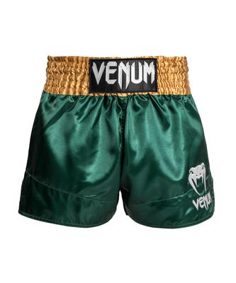 VENUM Шорты для муай-тай CLASSIC Venum Кикбоксинг Боевые искусства x Золотой x // Штаны, Шорты, Спортивная одежда, Тренировочная, (Зеленый Белый, Очень маленький)