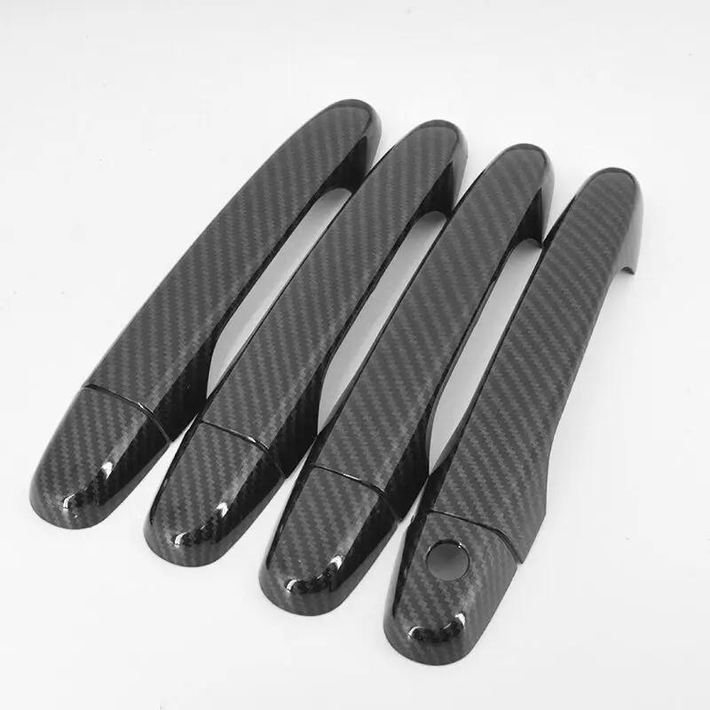 For Honda JADE 2014 2015 2016 2017 2018 ABS Chrome Carbon Fiber Black Door Handle Cover Trim Sticker Car Styling Accessory