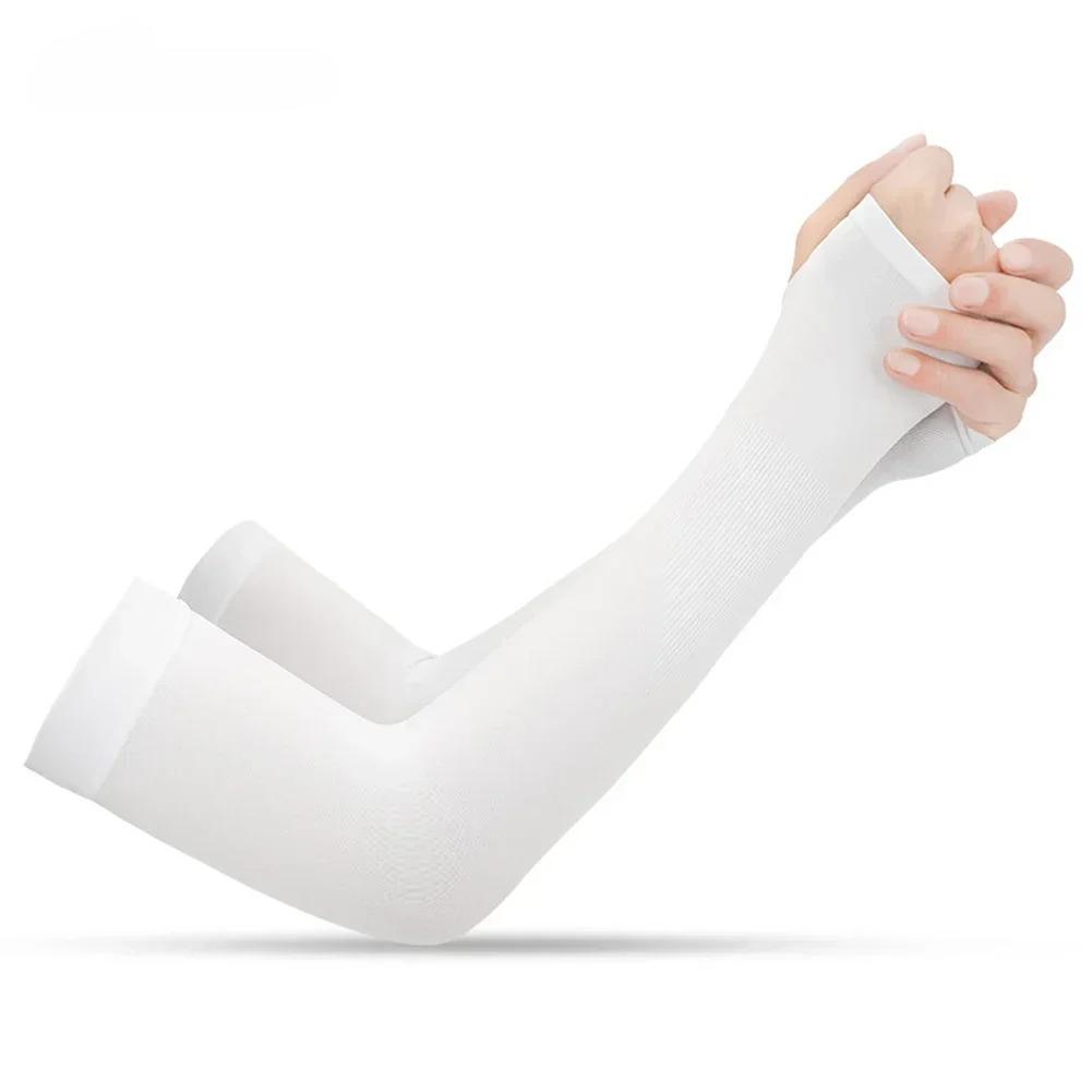 Universal UV Protection Arm Sleeves with Thumb Hole for Summer Sports Golf Hiking Cooling Breathable Unisex Sun Block Sleeves