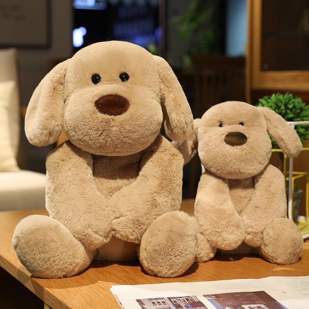 Fluffy Brown Puppy Plush Toys Soft Puppy Stuffed Doll Cute Milk Dog Doll Plush Christmas