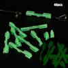 40 PCS Light Stick Clip on Holder Fit Rod Tip Night Fishing Fluorescent Glow Sticks (M)