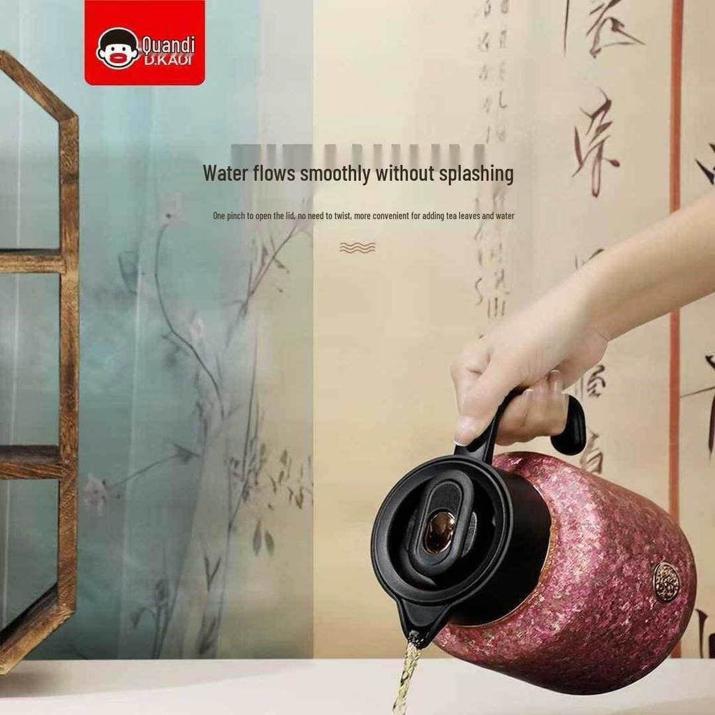 Pure Titanium Insulated Tea & Water Separation Teapot for Home & Office Use