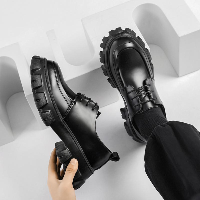 Men's Low-cut Casual Leather Shoes, Thick Soles and Elevated Formal Leather Shoes, Men's Elevated and Versatile Men's Shoes