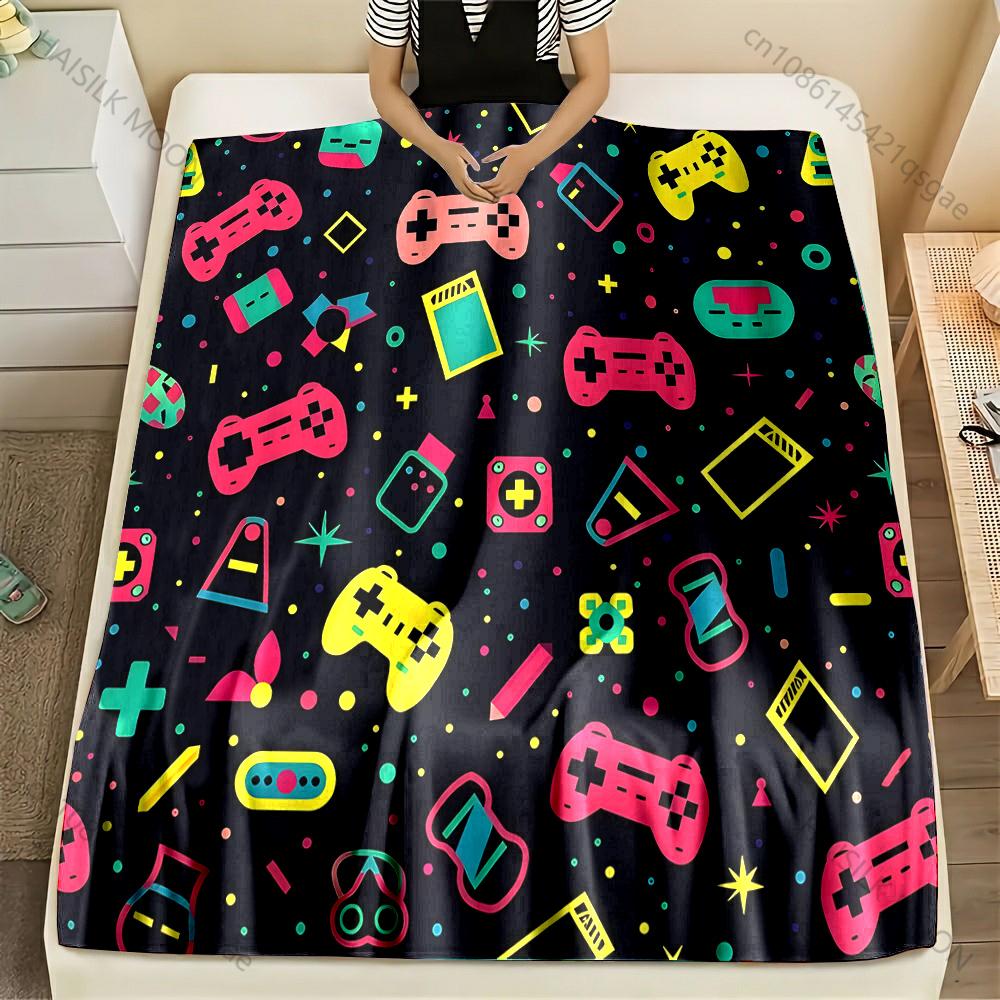 Video Game Element Controller Pattern Blanket Warm Soft for Sofa Bed Home Travel Camping Blanket All Seasons Luxury Gifts