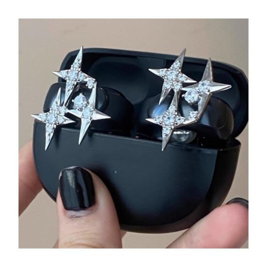 1 шт. Наушник-клипса с блестящим декором из стразов, простая установка, защелкивающийся дизайн, декоративный зажим для наушников для DIY