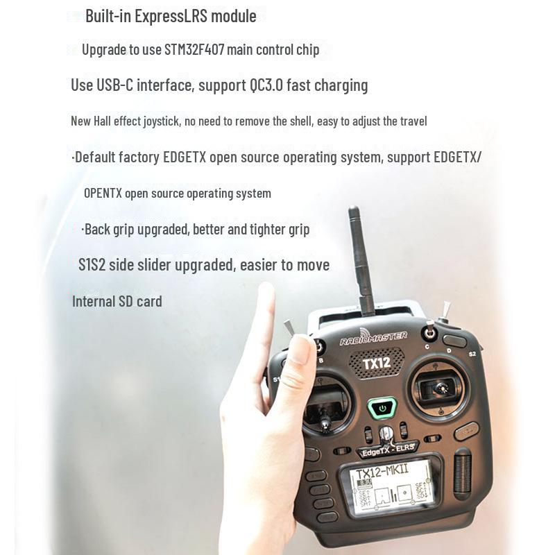 Radiomaster TX12 Холл-эффект джойстик для радиоуправляемых дронов с поддержкой FPV и EDGETX ELRS