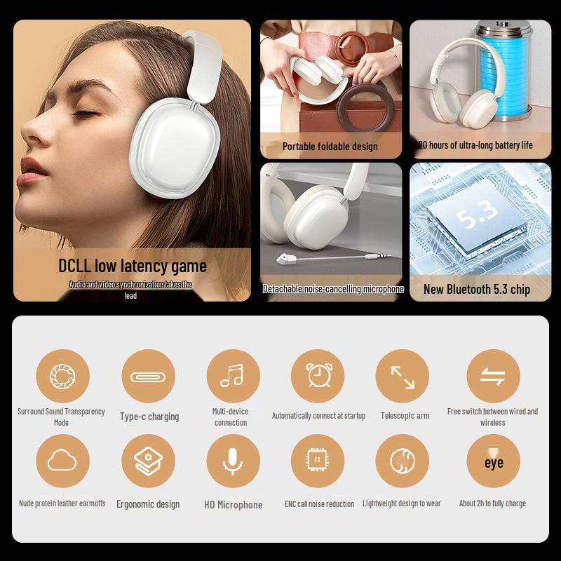 Беспроводные Bluetooth игровые наушники со съемным микрофоном