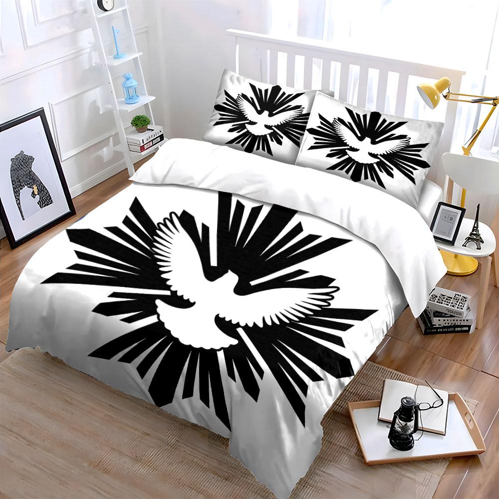 White dove, radiant beams. Bedding sets Duvet cover sets Duvet covers Pillowcases(1*Duvet Cover 2*Pillowcases without duvet insert)