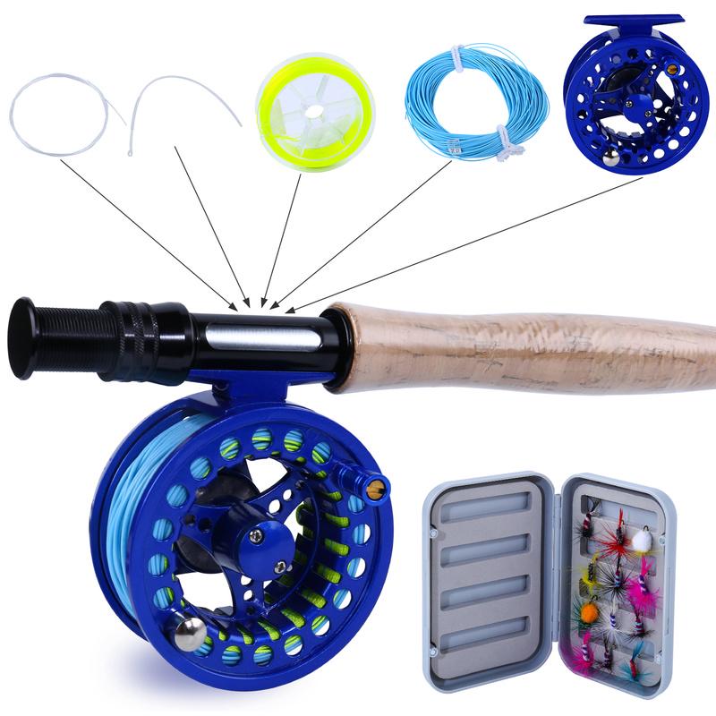 Fly Fishing Rod Combos 2.7M Portable Rod and CNC-machined Metal Fly Fishing Reel Fishing Full Kits