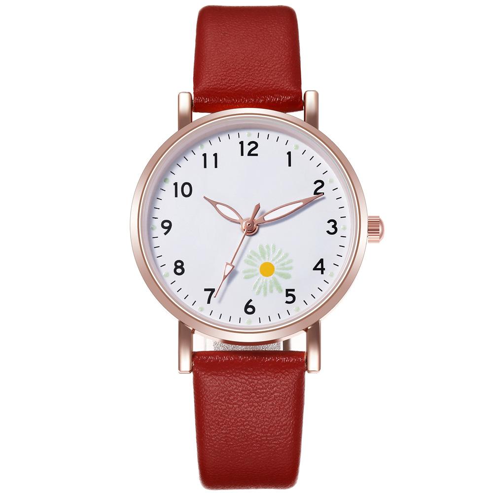 Popular Watch Gift Wristwatch Popular Women Watches Quartz Daisy High Quality Luminous Fashion Korean Girls PU Leather Casual