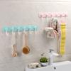 Multifunction Kitchen Storage Hook Holder 6 Hooks Wall Door Hanger Hooks For Spoon Scoop Bathroom Kitchen Organizer
