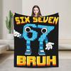 Soft Warm Blanket Children Airplane Travel Meme 6 7 Six Seven Italian Steal a Brainrot 67 Bedding Throws  Flannel Bedspread