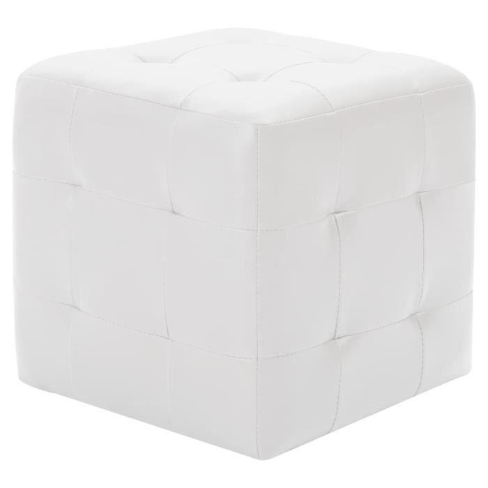 VidaXL Poufs 2 Pcs White 30 X 30 X 30 Cm Faux Leather