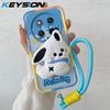 KEYSION Cute 3D Cartoon Plush Case for HONOR X9c 5G with Lanyard Soft Silicone Shockproof Phone Cover for Huawei Magic 7 Lite 5G