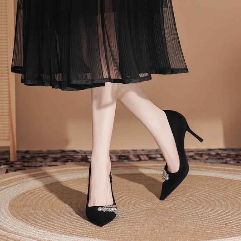 Fashion New Style Luxury Women's Beautiful Elegant High Heels with Diamond Women's Versatile Stiletto Fashion Single Shoes Zapatos Mujer