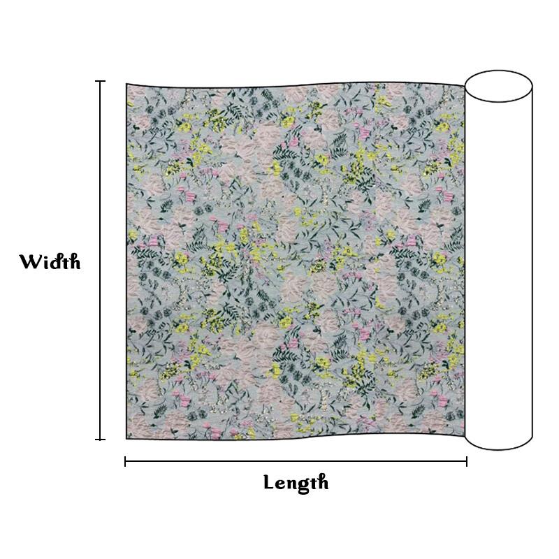 1M Rustic Floral Embossed Jacquard Yarn-dyed Fabric for Dresses Vest Bag Jacquard Fashion Women Wedding Dress Clothing Supplies