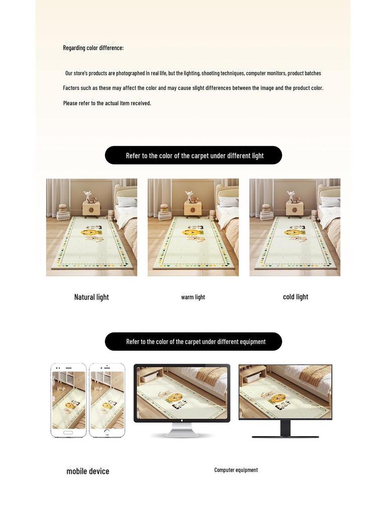 Противоскользящий ковер с мультяшной тематикой для детской или главной спальни