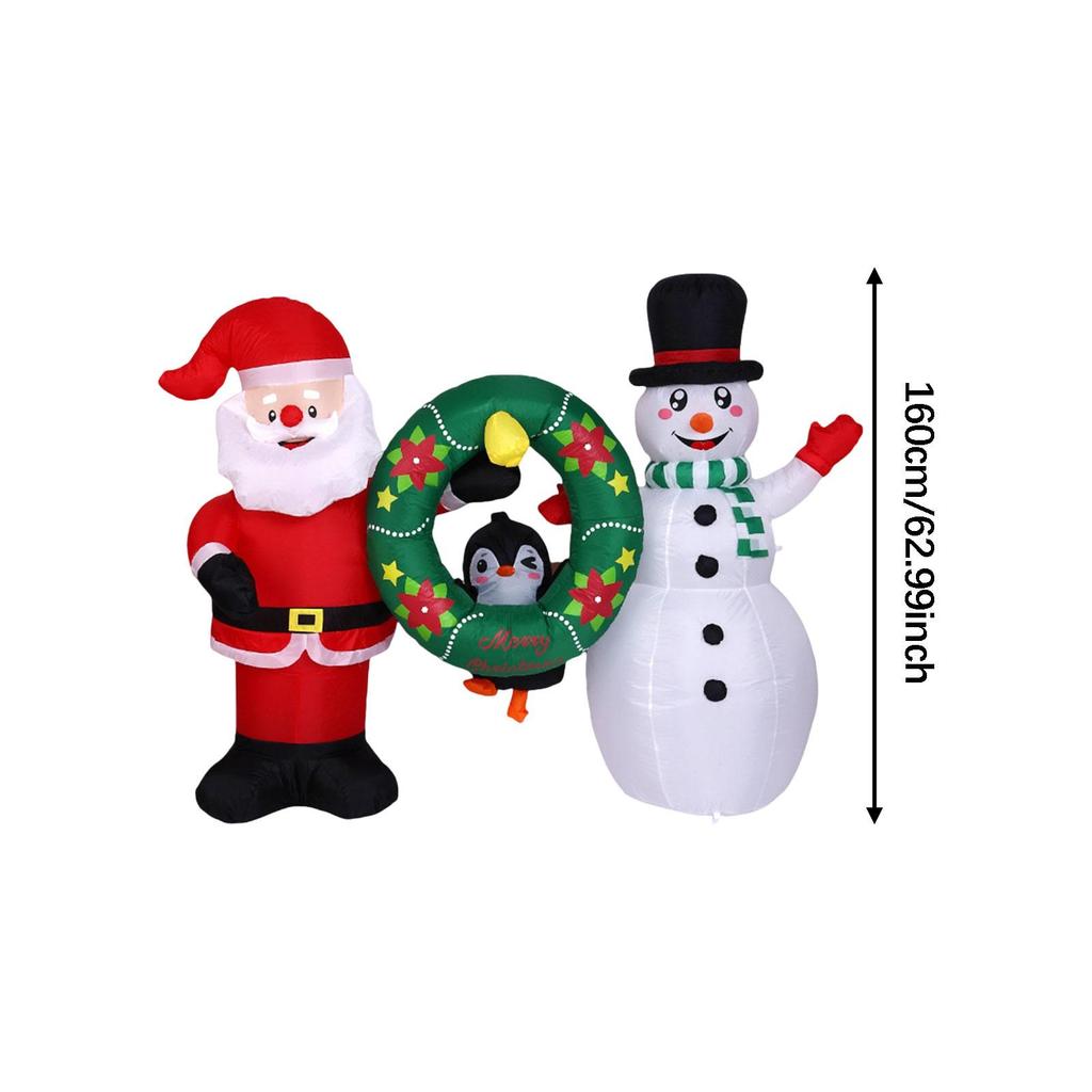Large Inflatable Santa Christmas Decorations Outdoor LED Snowman Penguin Polyester Ornament for Winter Yard Party