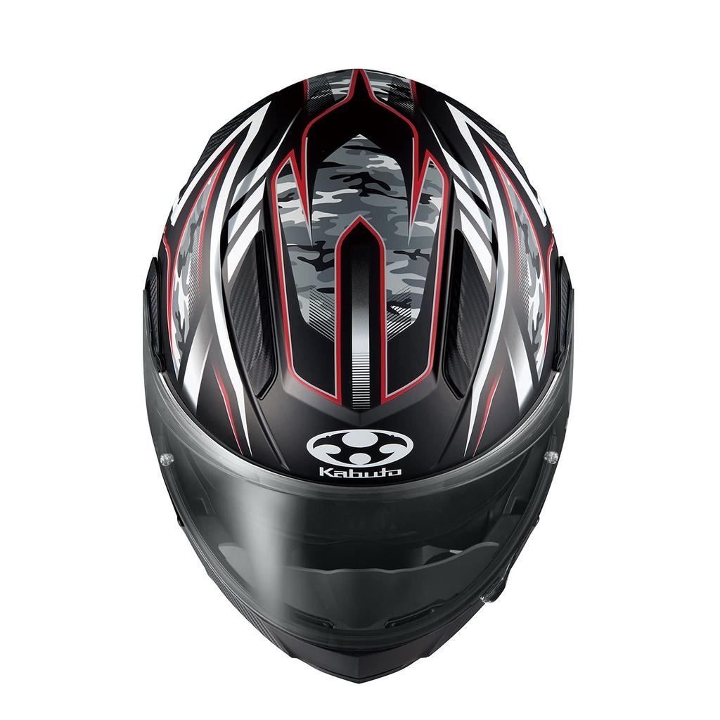 OGK Kabuto RYUKI ENERGY Motorcycle Helmet System, Flat Black/Red (Size: L)
