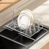 Stainless Steel Sink Drain Basket Non-Slip Dish Drying Rack Utensil Drainer  for Kitchen