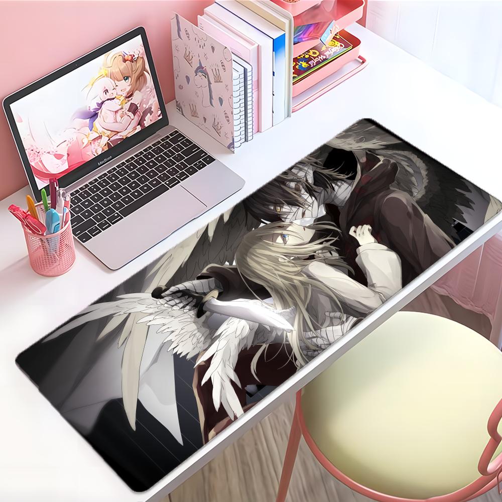 Dark Scary Anime AAngels Of Death Mouse Pad Large Thick Desk Pad Stitched Edges Gaming Mouse Mat For Pc