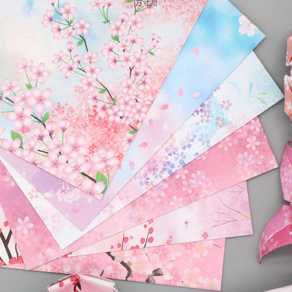 Origami Paper with Cherry Blossom 200 Colorful and Cute Patterned Paper Flower Cherry Blossom Origami Paper Large DIY Birthday Party Craft Patterned