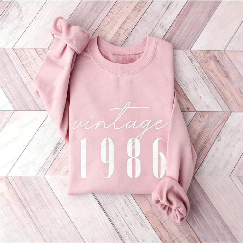 Classic  Sweatshirts Women Vintage th Birthday Year Number for Him Her Milestone Best Friend  Bday Matching Hoodies
