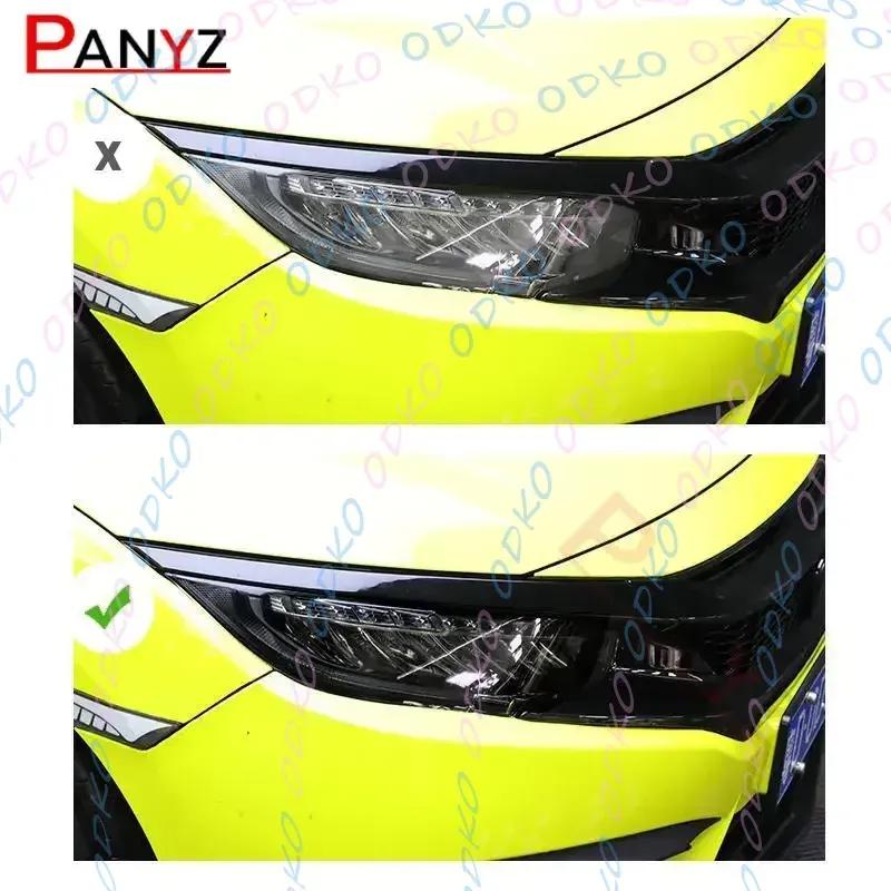 2Pcs Car Headlights Protective Film Front Light Transparent Smoked Black TPU Sticker For Honda CRV 2017-ON Accessories