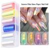 Hot Manicure DIY Holographic Design Glass Paper Aurora Film Nail Stickers