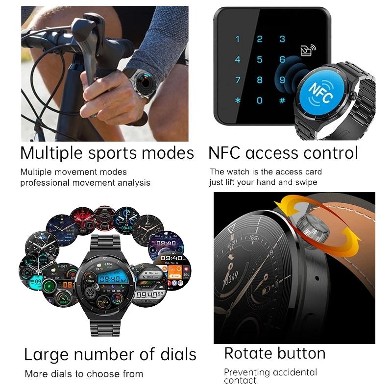 Для Huawei Xiaomi Nfc Smart Watch Men Gt3 Pro Amoled 390*390 Hd Экран Heart Rate Bluetooth Call Ip68 Водонепроницаемые Smartwatch